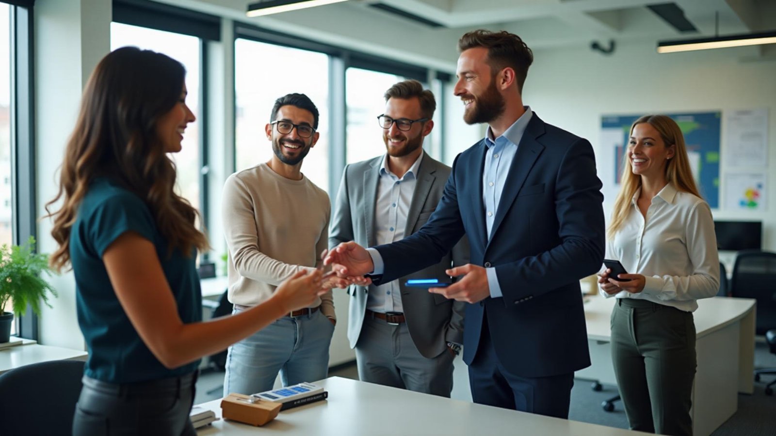Business team learning about artificial intelligence